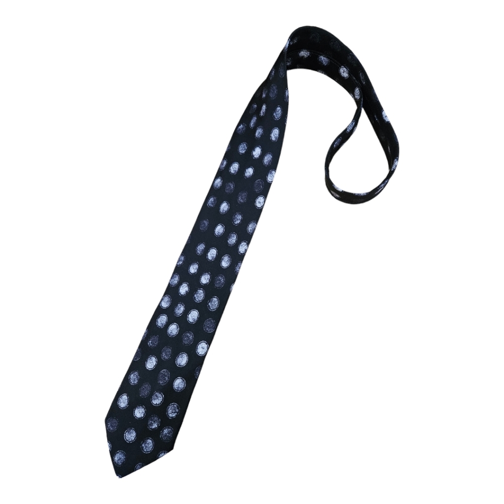 ITALO FERRETTI XL Black Art Silk LUXURY Tie HANDMADE ITALY